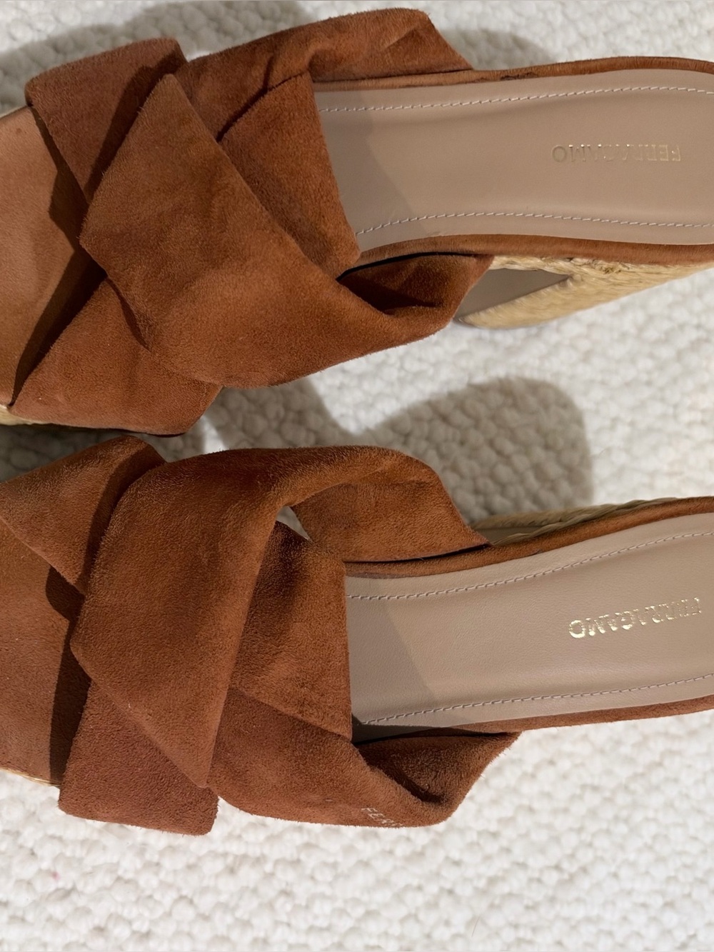 Ferragamo 85mm Douglas Leather Espadrille Platform Sandals